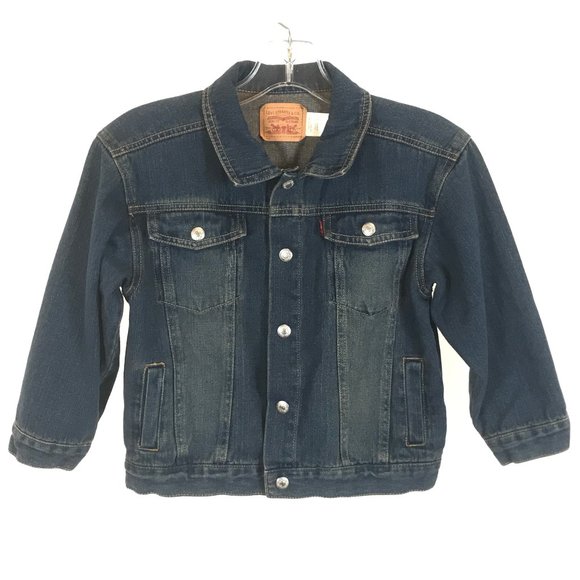 Girls 6 Levi's Distressed Blue Denim Jean Jacket - Picture 1 of 2